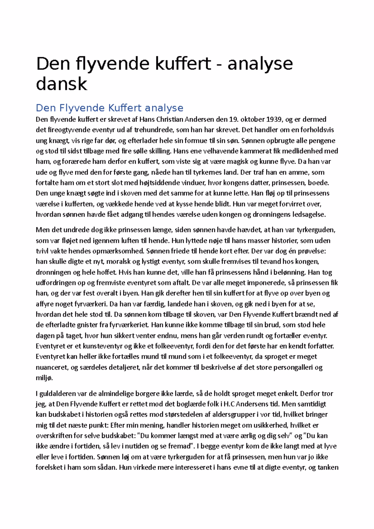 Hvordan laver man en analyse af et eventyr?