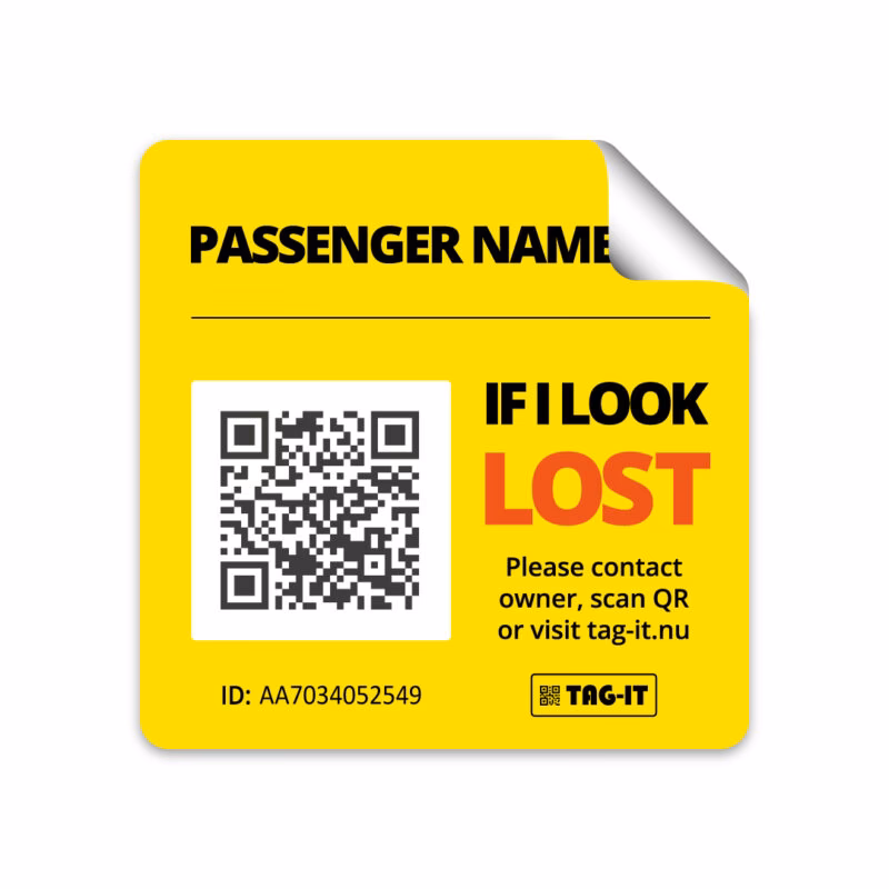 Hvad skriver man på et kuffertmærke?